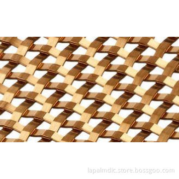 Copper Alloy Flat Wire Woven Mesh,Decorative Square Woven f